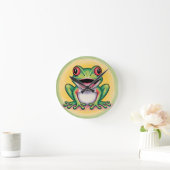 Frog’s Gentle Smile Runde Wanduhr (Zuhause)
