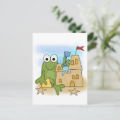 Frog Sand Castle Tshirts und Geschenke Postkarte (Stehend Vorderseite)