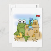 Frog Sand Castle Tshirts und Geschenke Postkarte (Vorne/Hinten)