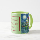 FROG SANTA AUF LOG, URLAUB TIERCHRISTMAS TASSE (VorderseiteRechts)