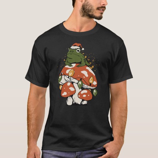 Frog Santa Hat Mushroom - Funny Christmas T-Shirt (Vorderseite)