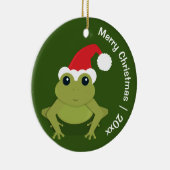 Frog Santa Merry Christmas Keramik Ornament (Rechts)
