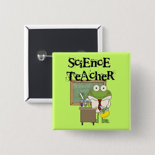 Frog Science Teacher Button (Vorne & Hinten)