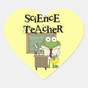 Frog Science Teacher Herz-Aufkleber