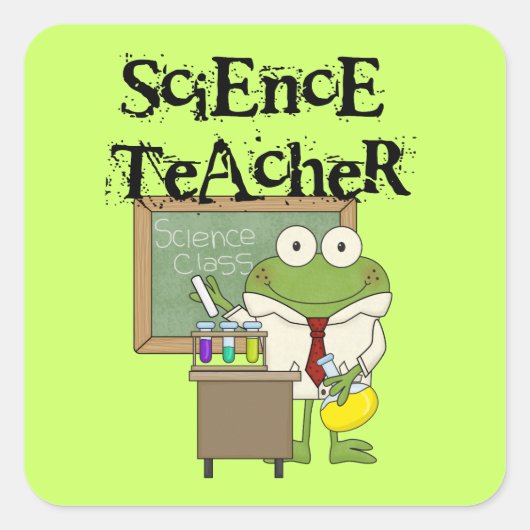 Frog Science Teacher Quadratischer Aufkleber (Vorderseite)