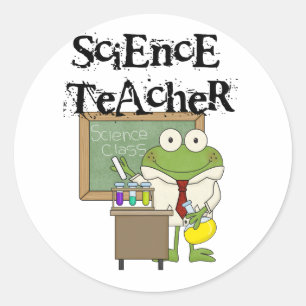 Frog Science Teacher Runder Aufkleber
