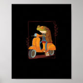 Frog Scooter Mushroom Goblincore Academia Poster (Vorne)