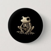 Frog Skeleton Halloween Funny Frog Lover Men Women Button (Vorderseite)