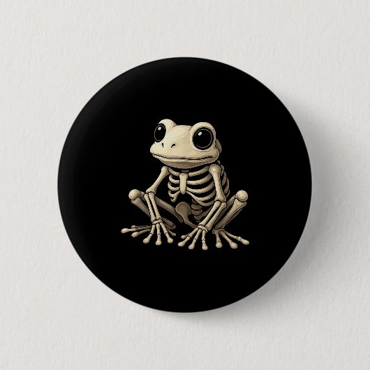 Frog Skeleton Halloween Funny Frog Lover Men Women Button (Vorderseite)