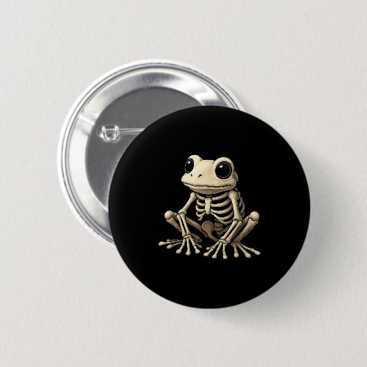 Frog Skeleton Halloween Funny Frog Lover Men Women Button (Vorne & Hinten)