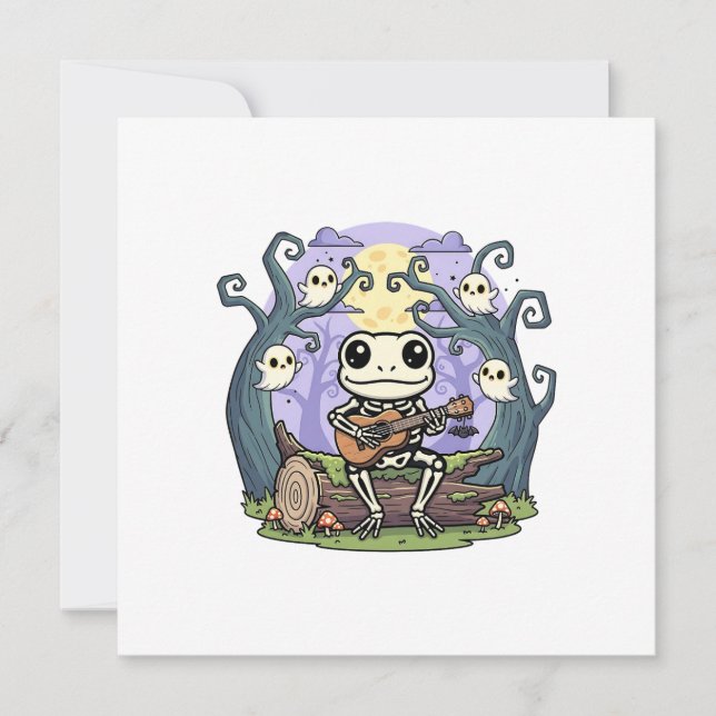 Frog Skeleton Playing Ukulele with Ghosts (Vorderseite)
