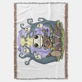 Frog Skeleton Playing Ukulele with Ghosts Decke (Vorderseite Vertikal)