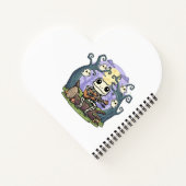 Frog Skeleton Playing Ukulele with Ghosts Notizblock (Rückseite)