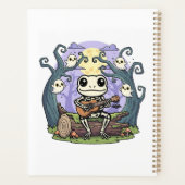 Frog Skeleton Playing Ukulele with Ghosts Planer (Rückseite)