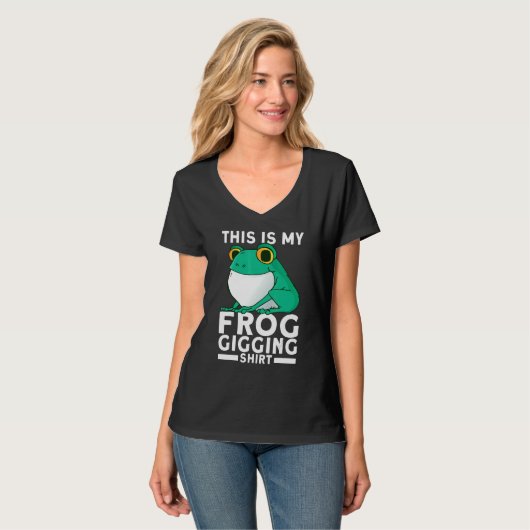 Frog Slayer Bullfrog Hunting Gigging Frogging T-Shirt (Vorderseite Vollansicht)