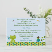 Frog Snail Bug Baby Shower Einladungen (Stehend Vorderseite)