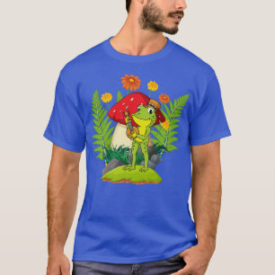 Frog spielen Banjo Gitarre auf Mushroom Cotattacco T-Shirt