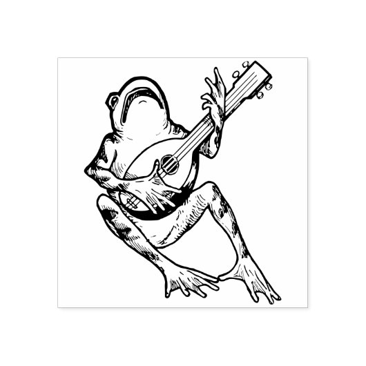 Frog spielt Musikinstrument Gummistempel (Prägung)
