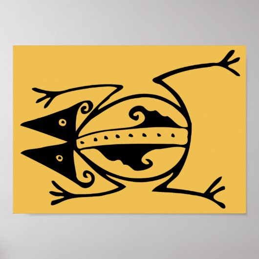 Frog Stammeskunst Argentinien Antike Volkskunst Poster (Vorne)