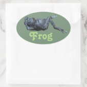 Frog Statue Ovaler Aufkleber (Tasche)