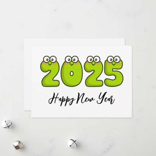 Frog Stil einfach glückliche neue Jahre Karten 202 (Vorderseite/Rückseite Beispiel)