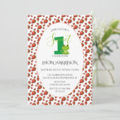 Frog Strawberry Erster Geburtstagsparty Kawaii Einladung (Stehend Vorderseite)