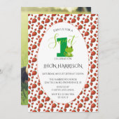 Frog Strawberry Erster Geburtstagsparty Kawaii Einladung (Vorne/Hinten)