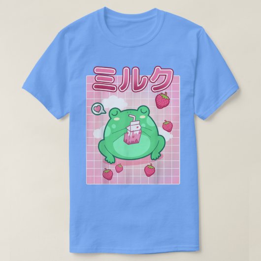 Frog Strawberry Milk Pastel Goth Funny Kawaii Toad T-Shirt (Design vorne)