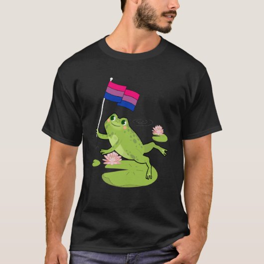 Frog Subtile Bisexuelle Stolperflagge Lily Pad Ill T-Shirt (Vorderseite)