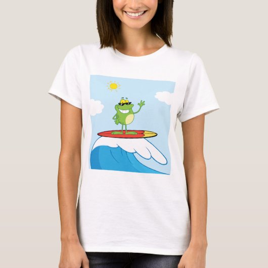 Frog Surfing On A Wave T-Shirt (Vorderseite)