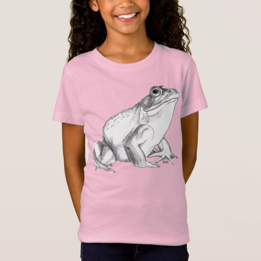 Frog T - Shirt Kid's Bullfrog Art Baseball Shirts (Vorderseite)