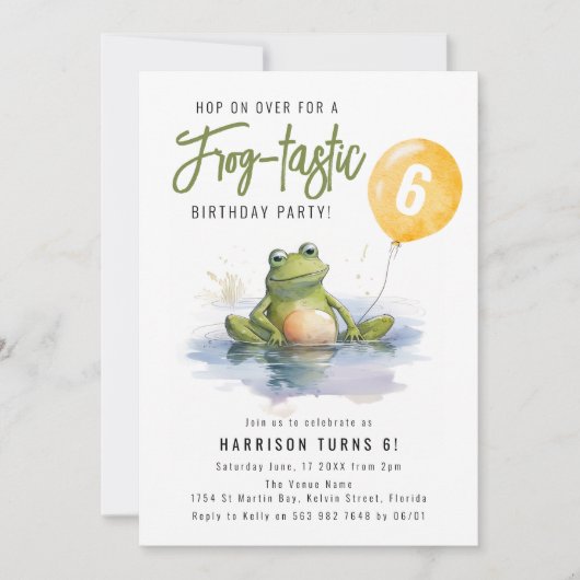 Frog-tastische Geburtstagsparty Einladung (Vorderseite)