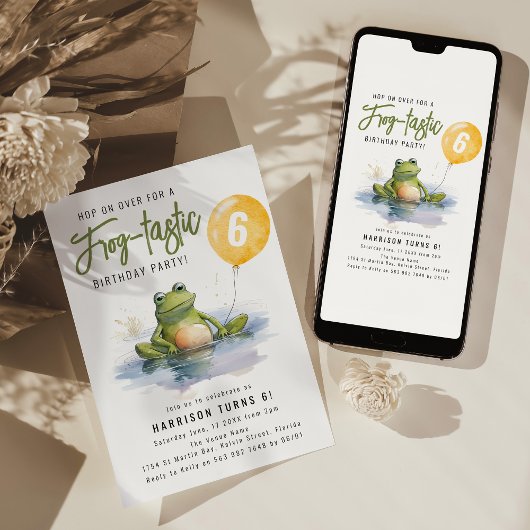 Frog-tastische Geburtstagsparty Einladung