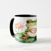 Frog Tea Mug - Cute Kawaii Hoppy Hour Gift Tasse (Vorderseite Links)