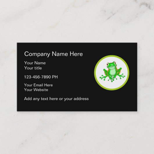 Frog Theme Business Cards Visitenkarte (Vorderseite)