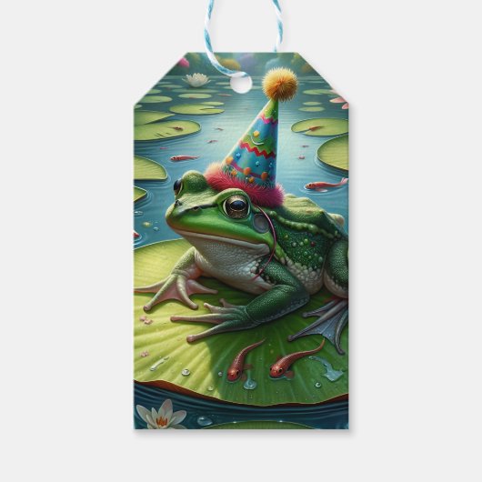 Frog Themed Birthday Geschenkanhänger (Vorderseite)