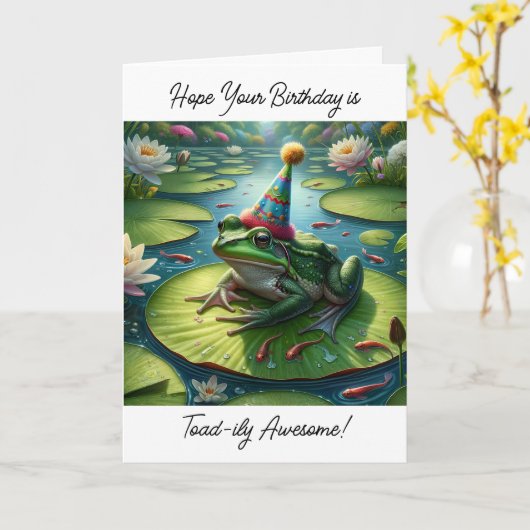 Frog Themed Birthday Karte (Gelbe Blume)
