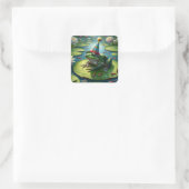 Frog Themed Birthday Quadratischer Aufkleber (Tasche)