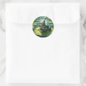 Frog Themed Birthday Runder Aufkleber (Tasche)
