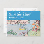 Frog Treehouse Save the Date Postcard, Custom rv Ankündigungspostkarte (Vorne/Hinten)