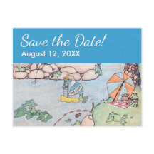 Frog Treehouse Save the Date Postcard, Custom rv
