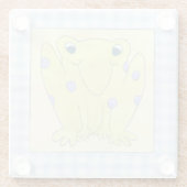 Frog Trio über Gingham Cloth Glasuntersetzer (Rückseite)