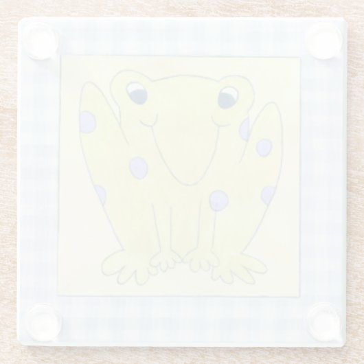 Frog Trio über Gingham Cloth Glasuntersetzer (Rückseite)