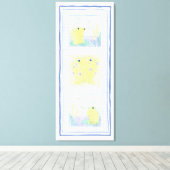 Frog Trio über Gingham Cloth Leinwanddruck (Insitu (Holzboden))