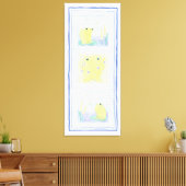 Frog Trio über Gingham Cloth Leinwanddruck (Insitu (Wohnzimmer))