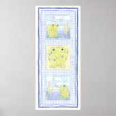 Frog Trio über Gingham Cloth Poster (Vorne)