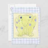 Frog Trio über Gingham Cloth Postkarte (Vorne/Hinten)