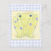 Frog Trio über Gingham Cloth Postkarte (Vorderseite)