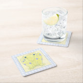 Frog Trio über Gingham Cloth Rechteckiger Pappuntersetzer (Vor Ort)