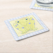 Frog Trio über Gingham Cloth Rechteckiger Pappuntersetzer (angewinkelt)